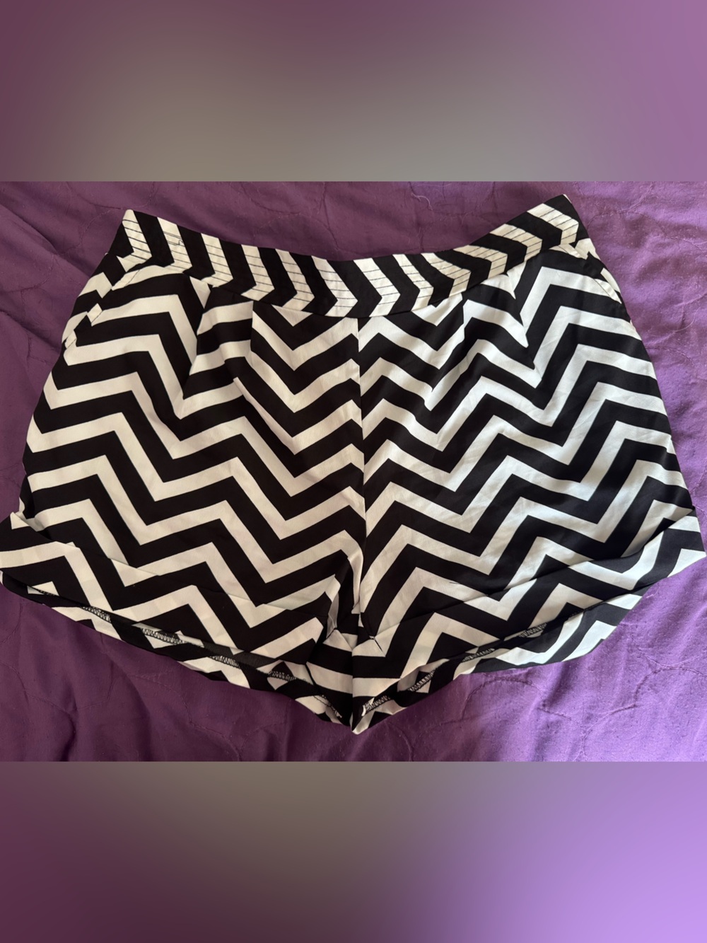 Soulmates Black & White Chevron Skater Shorts